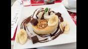 Of course I ordered the banana chocolate chocobo pancakes.