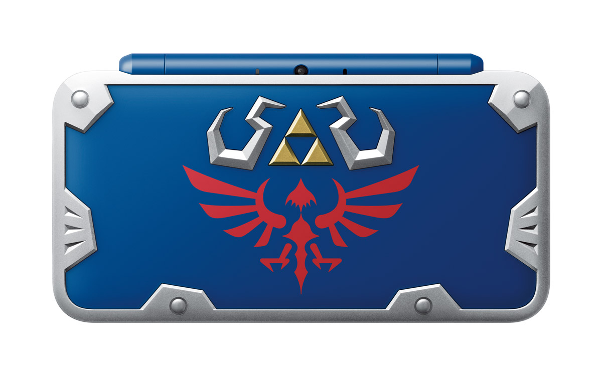 Detailed top view of the upcoming Hylian Shield Edition New Nintendo 2DS XL