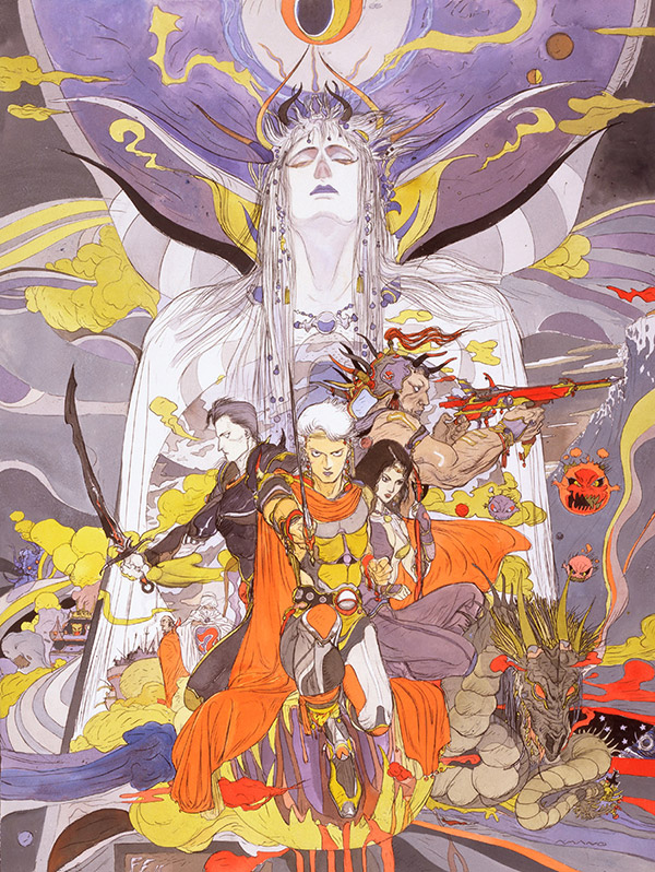 Final Fantasy II Cast by Yoshitaka Amano