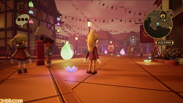 Sherry examines the town of Clocknee in Destiny Connect, a new RPG from Nippon Ichi Software.